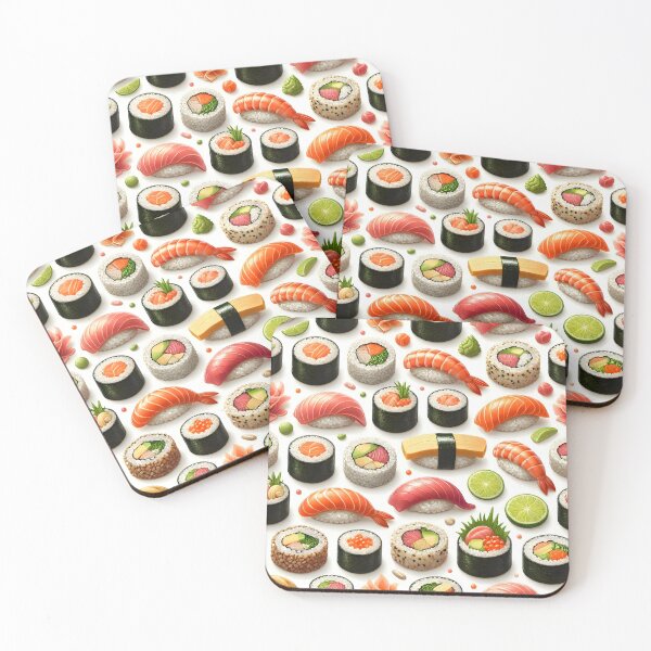 Item preview, Fresh Sushi Platter Pattern designed and sold by Sybille-Yates.