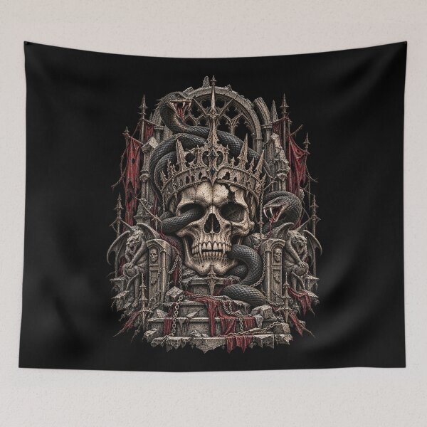 Item preview, Forgotten Emperor Skull – Gothic Crown Serpent Dark Fantasy designed and sold by GrimCuteStudio.