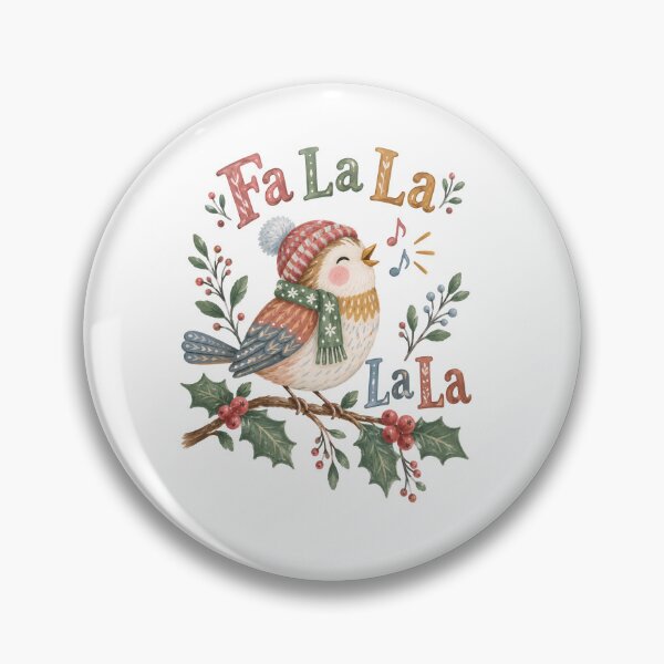 Item preview, Fa La La Singing Robin in Knit Hat designed and sold by Watercolorsart.