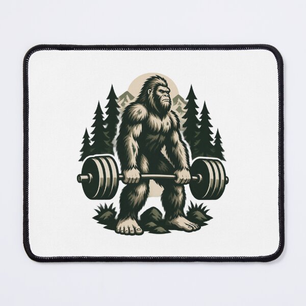 Item preview, Bigfoot Lifting Barbell in Forest Gym Workout Fitness Design PERFECT GIFT FOR YOU AND FRIENDS designed and sold by winzesty.