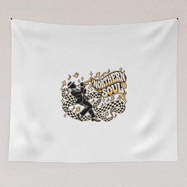 Item preview, Northern Soul Trumpet Player – Retro Black and White Checkerboard designed and sold by Britishdelights.
