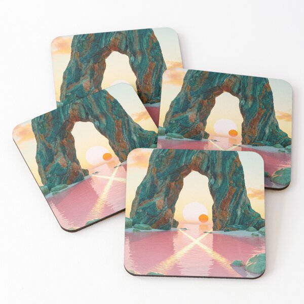 Item preview, Twin Suns Rising Through Alien Sea Arch Sci-Fi Planet Landscape designed and sold by Islaelswhere.