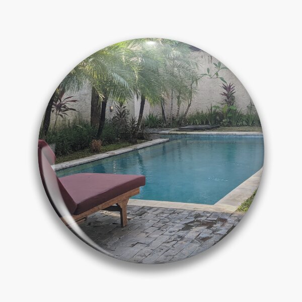 Item preview, Tropical Villa Pool with Sun Loungers and Palms designed and sold by RCorker.