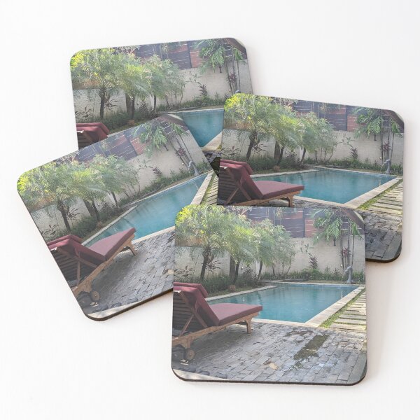 Item preview, Tropical Villa Pool with Sun Loungers and Palms designed and sold by RCorker.