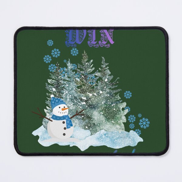 Item preview, WINter Cute Snowman and Snowy Pine Trees Winter Pun Art designed and sold by glassmelon.com.