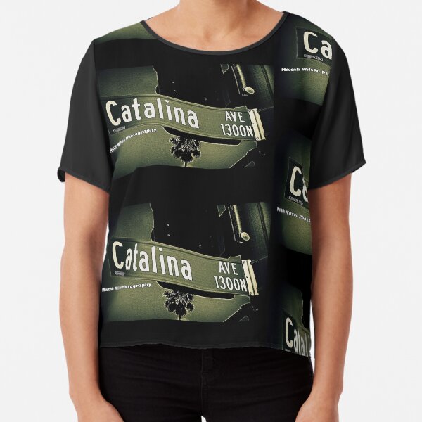 1300 North Catalina Avenue, Pasadena, CA Street Sign by MWP Chiffon Top