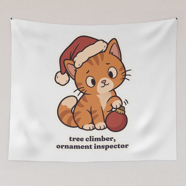 Item preview, Funny Orange Cat Christmas Ornament Inspector designed and sold by OuqCreations.