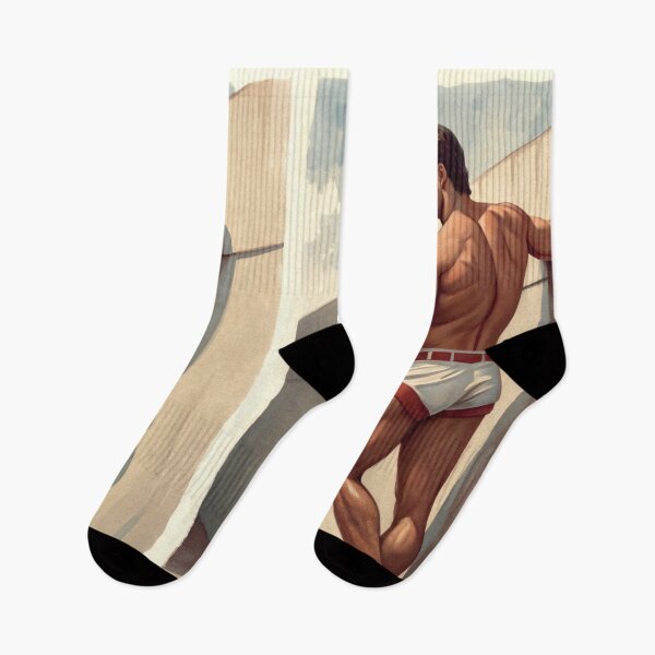Item preview, Handsome Muscular Man in Vintage Poster Style designed and sold by gayishdesign.