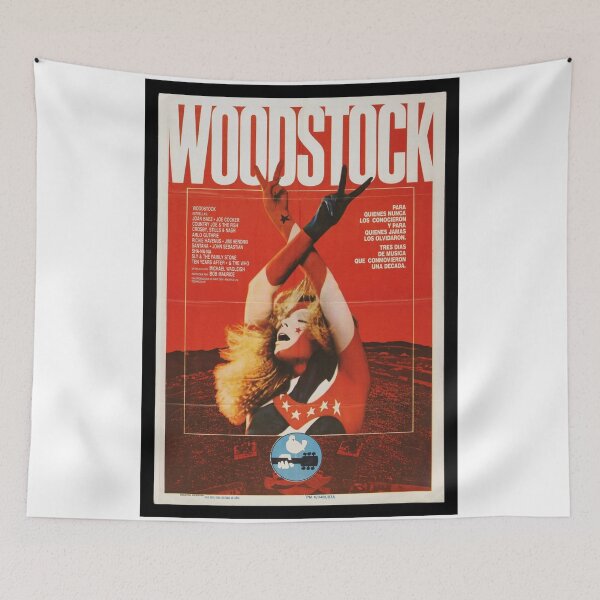 Item preview, Woodstock Original Custom Vintage Music Band Tee Unique Poster Wall Art designed and sold by Cool Robot Bro..