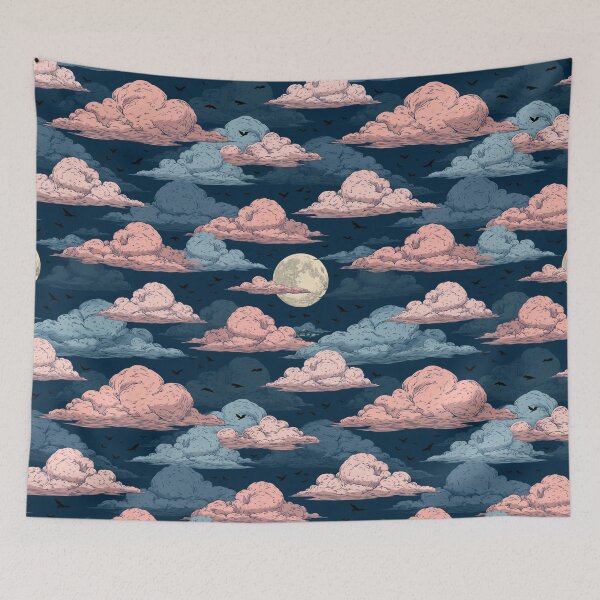 Item preview, Moon and Pastel Clouds designed and sold by ArtfulAdv.