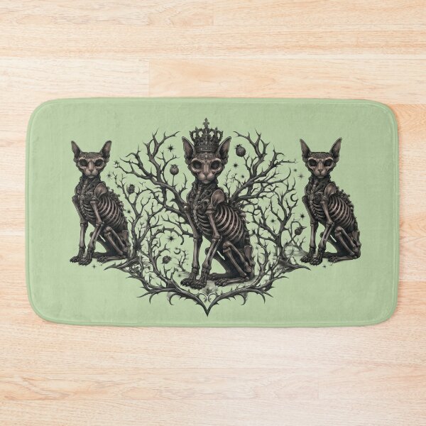 Item preview, "Macabre Majesty" - Crowned Skeleton Cat & Thorns Pastel Goth Art designed and sold by cabuks.