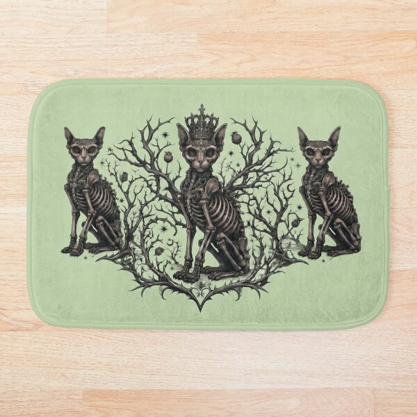 Item preview, "Macabre Majesty" - Crowned Skeleton Cat & Thorns Pastel Goth Art designed and sold by cabuks.