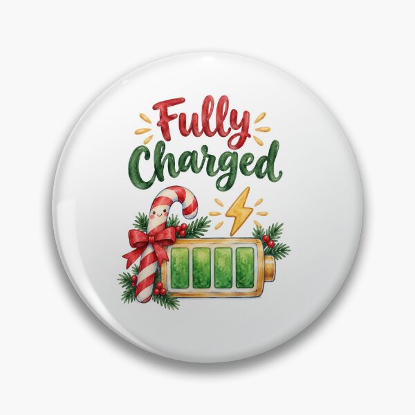 Item preview, Watercolor Fully Charged Candy Cane and Full Battery designed and sold by Watercolorsart.