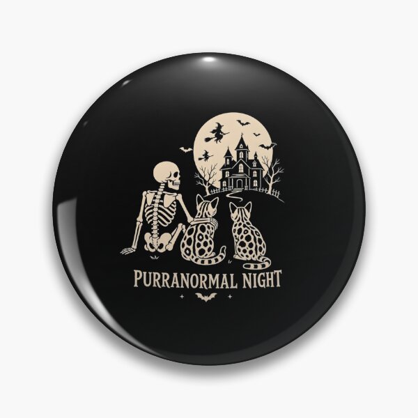 Item preview, Purranormal Night – Skeleton and Bengal cats around the campfire at night designed and sold by Bengoer18.