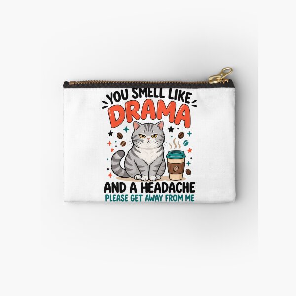 Item preview, You Smell Like Drama And A Headache Funny Cat Coffee Lover designed and sold by Rtcraftani.