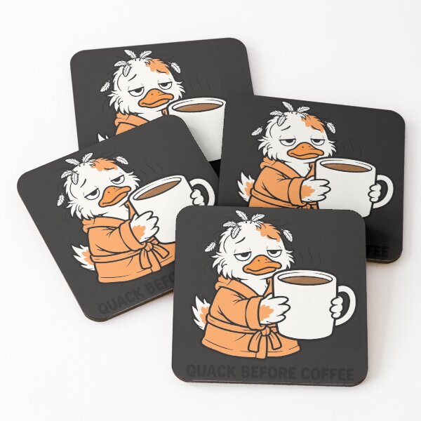 Item preview, Quack Before Coffee | Funny Sleepy Duck Coffee Sticker designed and sold by Inkabbmate.