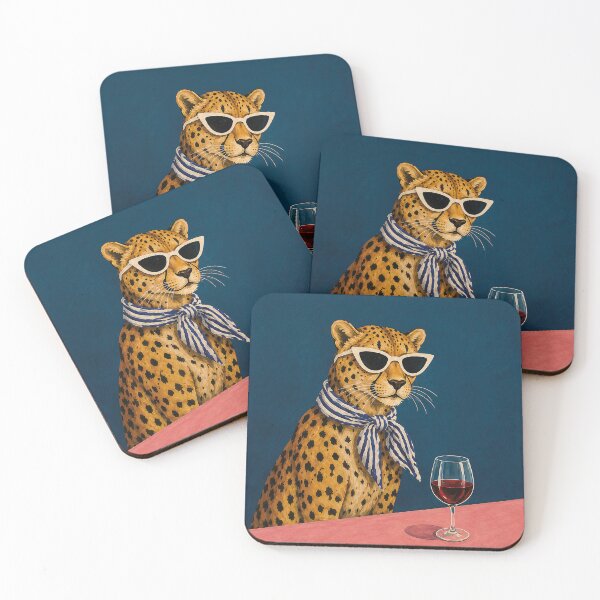 Item preview, Chic Cheetah with Wine Glass Art designed and sold by VictorinoArt.