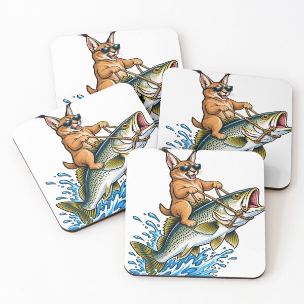 Item preview, Cool Floppa Cat Surfing a Leaping Fish designed and sold by saadzoro07.