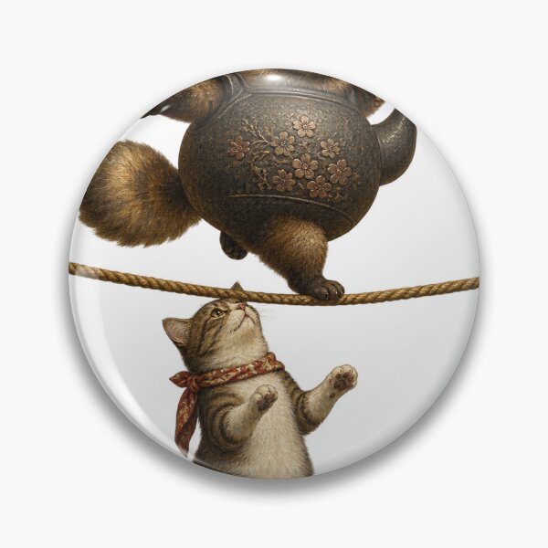 Item preview, Bunbuku Chagama Tanuki Teapot Tightrope Performance designed and sold by Ocelot-T.