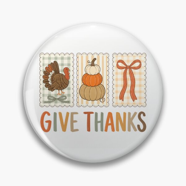 Item preview, Give Thanks with Turkey Pumpkins and Gingham Bows designed and sold by Cute-and-Co.