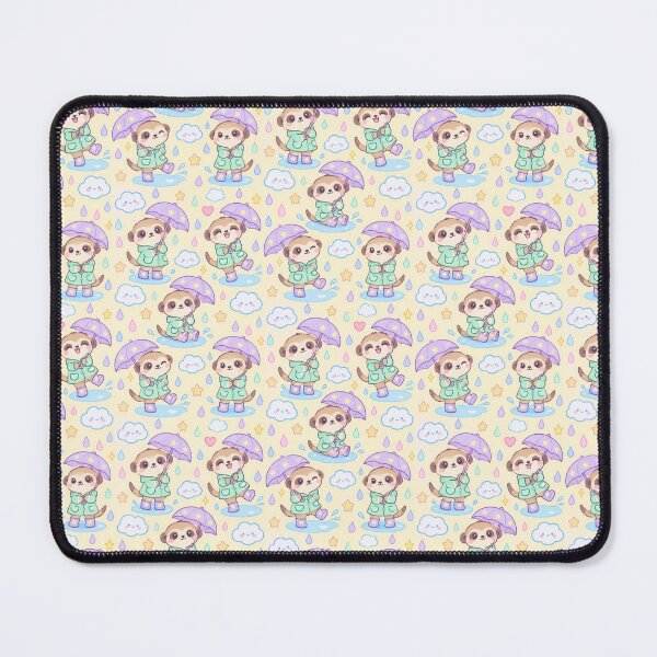 Item preview, Kawaii Rainy Day Meerkat with Star Rain Boots Pastel Pattern designed and sold by Soft Berry Studio.