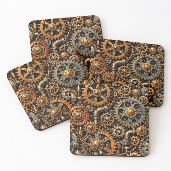 Item preview, Steampunk Industrial Aesthetic, Gears and Wheels in the Machine Pattern designed and sold by Itaya Art.