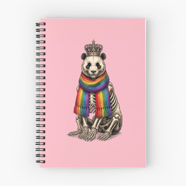 Item preview, "Pastel Royalty" - Crowned Skeleton Panda & Rainbow Scarf Creepy Cute Art designed and sold by cabuks.