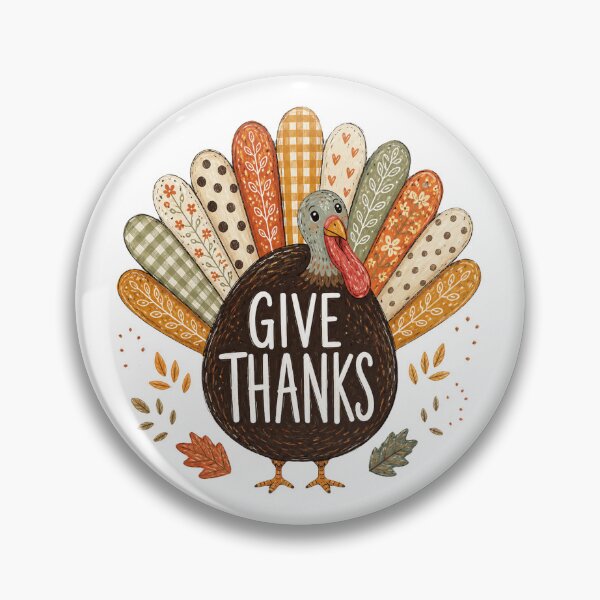 Item preview, Give Thanks Turkey with Floral and Gingham Feathers designed and sold by Cute-and-Co.