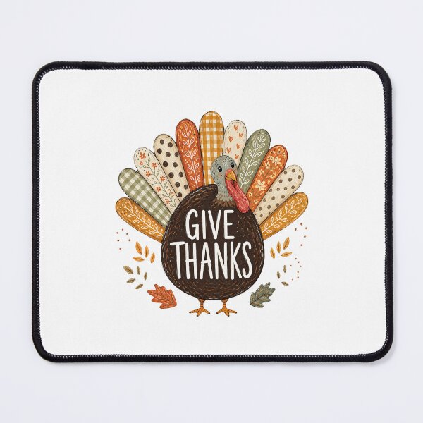 Item preview, Give Thanks Turkey with Floral and Gingham Feathers designed and sold by Cute-and-Co.