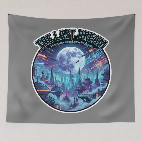 Item preview, Giant Alien Moon Futuristic Metropolis Sci Fi Poster designed and sold by KhAIa Reeve Art Studio.