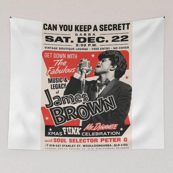 Item preview, James Brown Original Custom Vintage Music Band Tee Unique Poster Wall Art designed and sold by Cool Robot Bro..