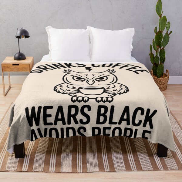 Item preview, DRINKS COFFEE WEARS BLACK AVOIDS PEOPLE designed and sold by 123ks.