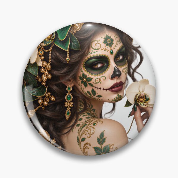 Item preview, Emerald Orchid Muse / La Catrina Collection designed and sold by ValentynaTyshenkoArt.