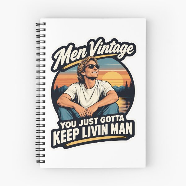 Item preview, Vintage Inspired 'You Just Gotta Keep Livin' Motivational Man Sticker PERFECT GIFT FOR YOU AND FRIENDS designed and sold by dreamymuse.