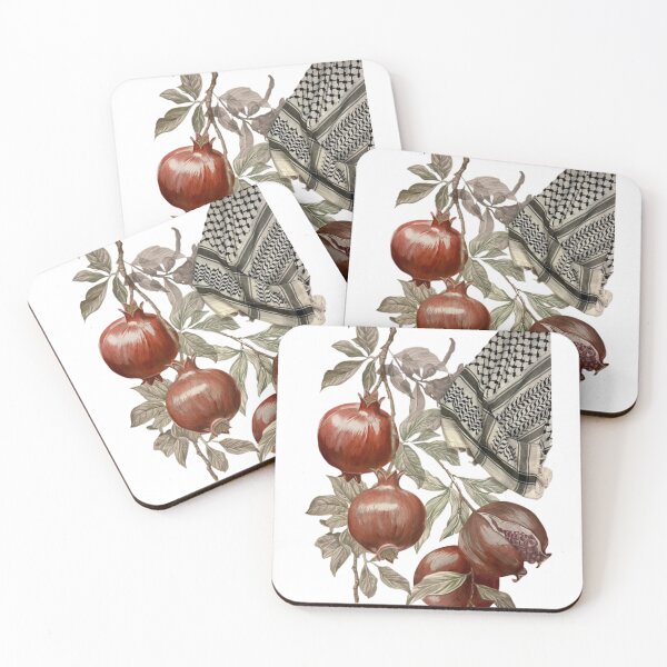 Item preview, Palestinian Pomegranates and Keffiyeh Painting by Josephine Simone designed and sold by Warrior Woman Gaza.