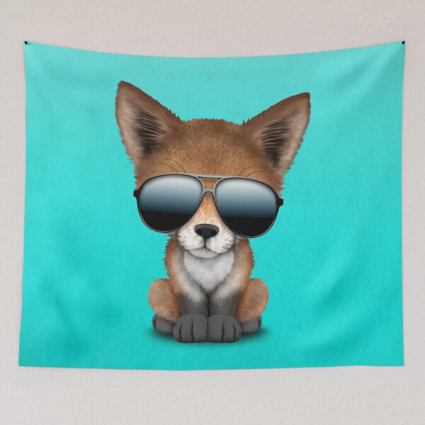 Item preview, Cute Baby Red Fox Wearing Sunglasses designed and sold by JeffBartels.