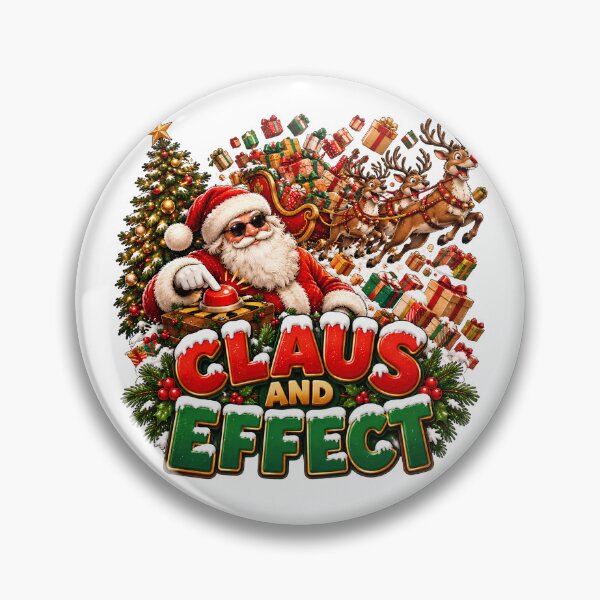 Item preview, Claus and Effect – Funny Santa Claus Christmas Pun with Reindeer designed and sold by SVALANART.