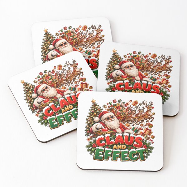 Item preview, Claus and Effect – Funny Santa Claus Christmas Pun with Reindeer designed and sold by SVALANART.