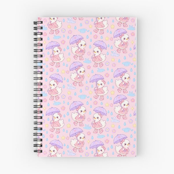 Item preview, Kawaii Rainy Day Swan Pattern with Pearl Rain Boots and Lavender Umbrellas designed and sold by Soft Berry Studio.