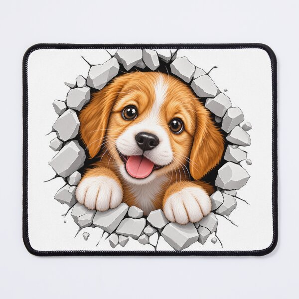 Item preview, Cute Puppy Breaking Through the Wall designed and sold by DreamPrint Collective.