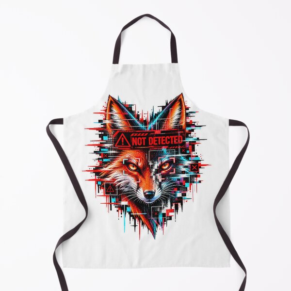 Item preview, Adversarial Glitch Fox – NOT DETECTED Cyberpunk AI Error Art designed and sold by The Silly Grumpy Society.