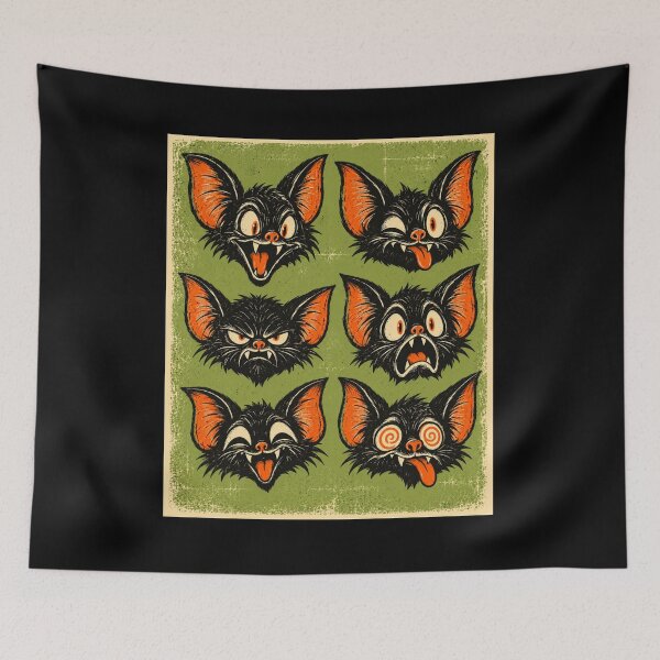 Item preview, Six Spooky Black Cat Faces designed and sold by Blink Art Studio.