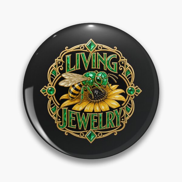 Item preview, Metallic Green Sweat Bee Living Jewelry Art Deco Native Bee designed and sold by shifumart.
