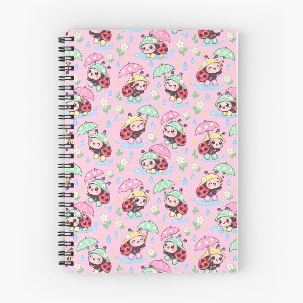 Item preview, Kawaii Rainy Day Ladybug Pattern with Flower Rain Boots and Cute Umbrellas designed and sold by Soft Berry Studio.