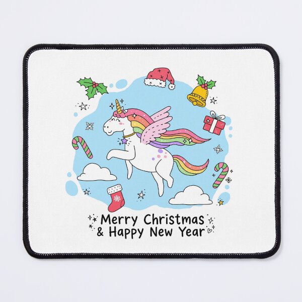 Item preview, Merry Christmas & Happy New Year Unicorn - Cute Kawaii Rainbow Unicorn Christmas Doodle designed and sold by Deepsleepstudio.