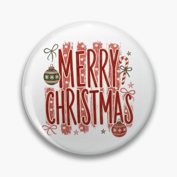 Item preview, Merry Christmas Retro Lettering with Bows and Ornaments designed and sold by Cute-and-Co.