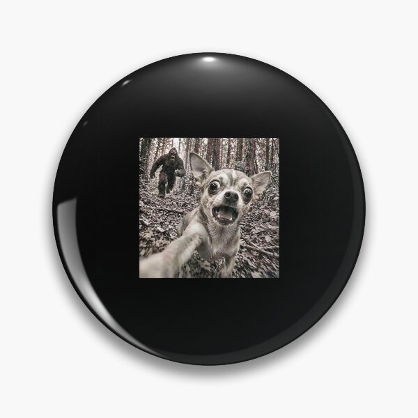 Item preview, Funny Chihuahua Selfie Running From Bigfoot in the Forest designed and sold by Brasovbit.