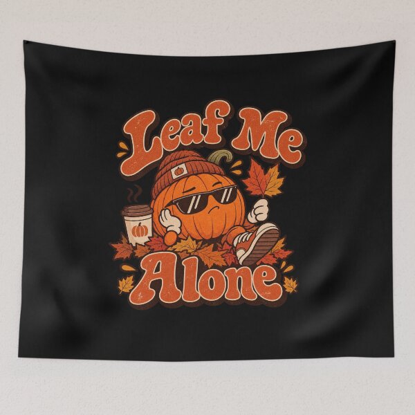 Item preview, Leaf Me Alone – Funny Vintage Fall Pumpkin designed and sold by CozyCritterWork.
