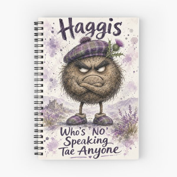 Item preview, Haggis Who’s No’ Speaking Tae Anyone – Funny Scottish Watercolour Character designed and sold by DesignsbyDandan.