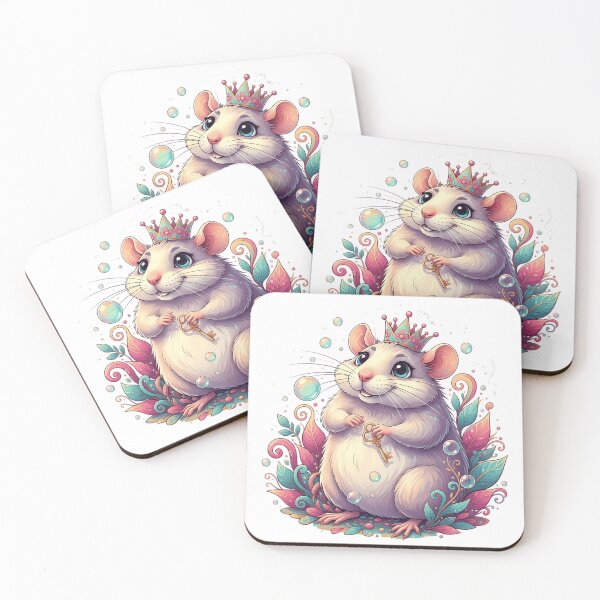 Item preview, Fancy Rat Queen - Cute Whimsical Pastel Rat with Crown designed and sold by Lucid Dream Pixel.